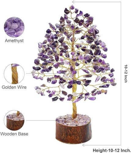 Image of ZAICUS Amethyst Crystal Tree Gemstone Healing Home Decor