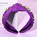 JERTOCLE Mardi Gras Headband for Women Mask Knotted Headband Purple Green Gold Crystal Rhinestone Jeweled Top Knot Head Band Carnival Hair Accessories Fat Tuesday Party Favors (Fleur De Lis3)