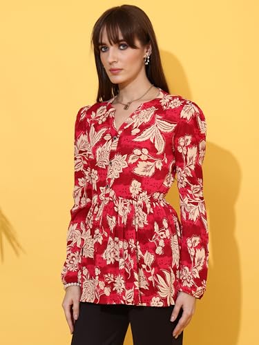 Image of Sheetal Associates Women's Top Shirt Stylish Trendy for Girls | Floral Printed Top | Lightweight Day Comfort
