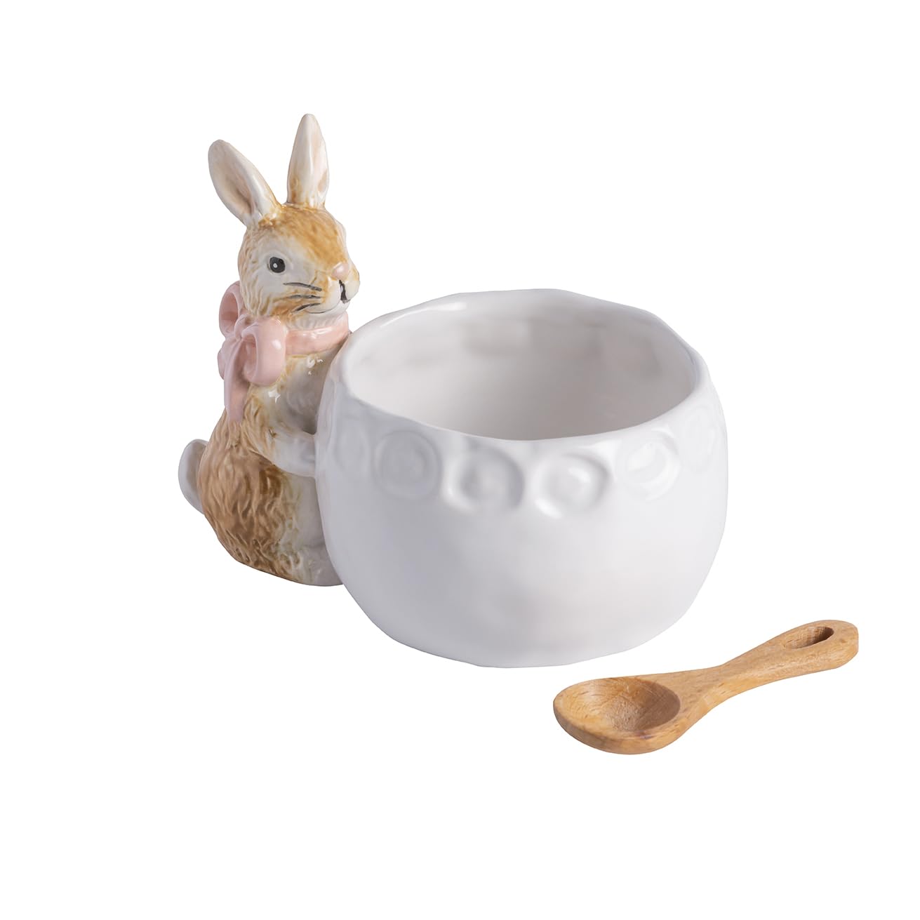 Mud Pie Pink Easter Bow Bunny Dish