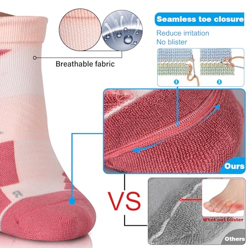 Image of Hylaea No Show Running Athletic Anti-Blister Wicking Coolmax Socks, Seamless Anti-odor