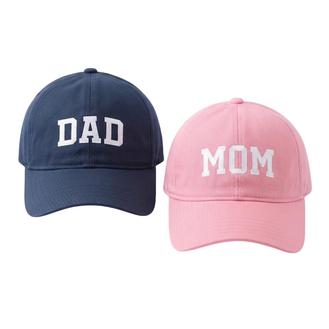 ncgifts Mom Dad Cap Set - Pregnancy Maternity Photo Shoot Prop Cap Combo | for Photoshoot | Navy Blue & Pink (Pack of 2)-image-47