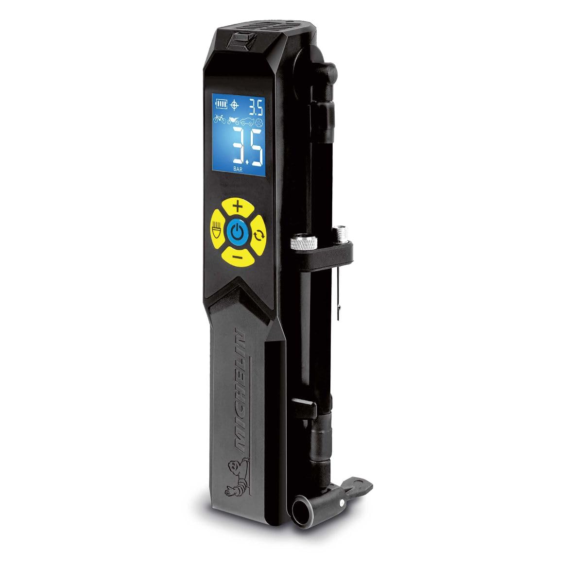 Michelin - Mini compresor recargable, inalámbrico y compacto, gran pantalla digital retroiluminada, antorcha LED, batería de litio 2600 mAh, adaptador Presta, ideal para coche, moto, bicicleta, globo