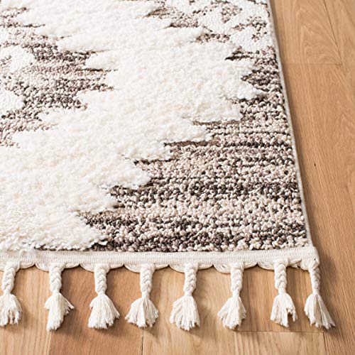Tapete decorativo rectangular 9 x 12 pies Ivory/Brown miniatura 4