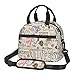 Macchina per caffè espresso vintage Cupcakes Beans Stampa Lunch Bag, Durevole Isolata Lunch Box Tote Bag Borsa termica riutilizzabile con tracolla