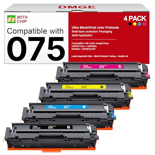 Image of 075 Toner Cartridges 075H MF665CDW LBP646Cdw MF663Cdw Compatible Replacement for Canon 075 Toner Cartridge Set to use with Canon MF662Cdw MF663Cdw MF665Cdw LBP646Cdw LBP647Cdw LBP640 MF660 Series