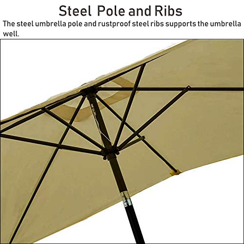 Sombrilla rectangular beige CLSDRZC para evitar el calor solar en mesas de terraza y patio 7