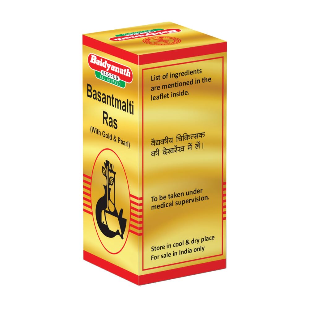 Baidyanath Basant Malti Ras with Gold Pack of 1-10 Tab