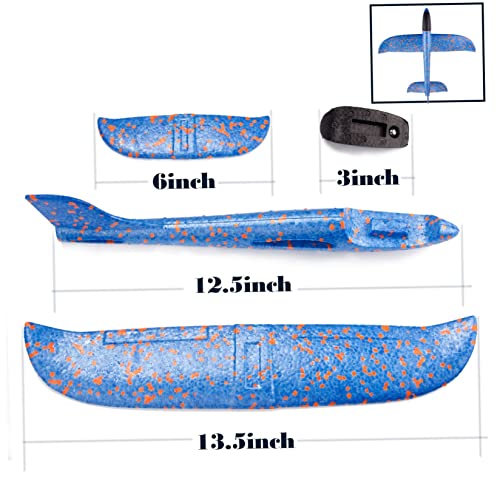 2 Packung Flugzeughandbuch, das Spaß Macht, herausfordernde Outdoor Sportspielzeugmodell Schaumflugzeug Flugzeug Kinder (blau und orange) Boomerangs - Image 6