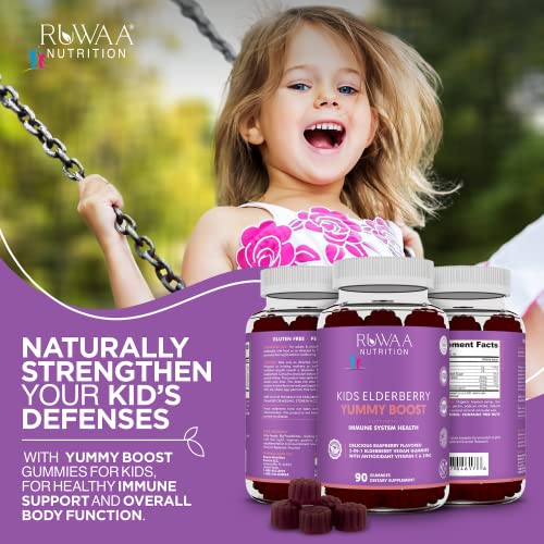 Kids Vitamins, Elderberry Gummies for Kids, Kids Zinc Supplements & Kids Vitamin C: Kids Immune Support Vitamins, Bone, Brain, Lung, Skin | Kids Elderberry Gummies Vegan, Gluten Free, Non-GMO (2) - Image 3