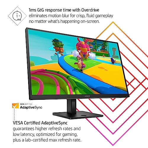Image of HP OMEN 27q QHD 165Hz Gaming Monitor, QHD Display (2560 x 1440), IPS Panel, 99% sRGB, 95% DCI-P3, 16:9, AMD FreeSync Premium Technology, 27q (2023)