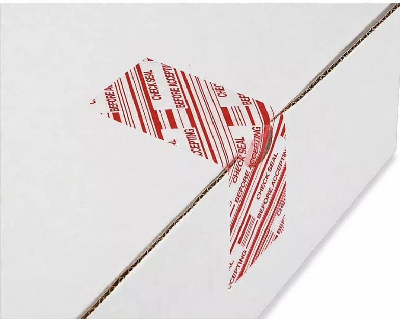 VPTAPE 2 Inch x 110 Yards Pre-Printed Packing Tape,Check Seal Before Accepting, 2.2 Mil Thick, Red/Clear, 6 Pack, for Packaging, Shipping, Moving, Home and Office (6 Pack)