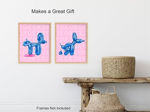 Miniatura 5 de Cute Pink Blue Bathroom Set 11x14 - Funky Indie Trendy Preppy funny Bathroom Wall Art Decorations - Modern Aesthetic Small Bath Decor - Restroom