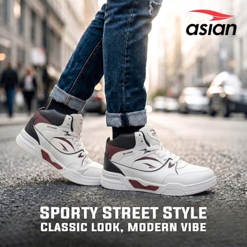 Image of ASIAN Tango-11 Men's High Top Sneakers | Stylish & Lightweight Lace-Up Shoes | Cushioned Sports Sneakers for Men | Ideal for Casual, Daily Use & Travel