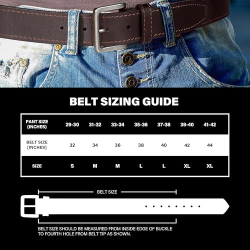 Wrangler Men’s Leather Belt, Country Casual Every Day Belt for Jeans3