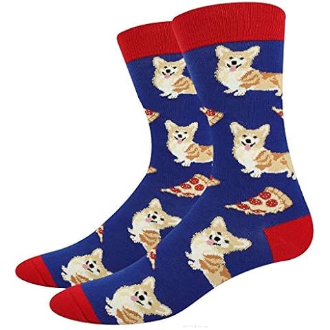 Jackgold Honey Men's Novelty Crazy Food Socks Funny Corgi Math Pineapple Fruit Pattern Gifts Cover