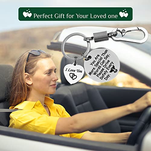 Image of Customize Personalized Laser engraved Drive Safe Keychain Gifts for Husband Dad Boyfriend Valentines Day Father's day Birthday