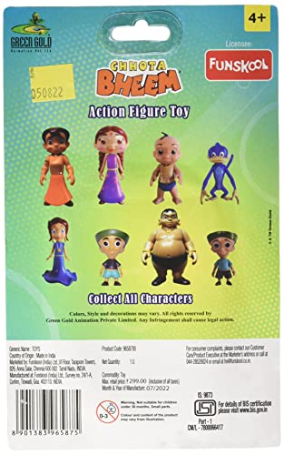 Image of Funskool-Dholu Action Figure,Green Gold Chhota Bheem and Friends with Articulation,4 inches,Collectible,for 4 Year Old Kids and Above,Toy