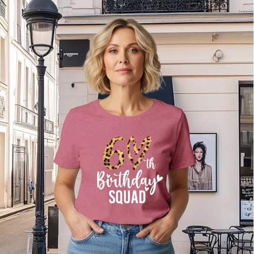 Birthday Shirts for Women 60th Birthday Queen T-Shirt 60 Leopard Printing Tee Tops2