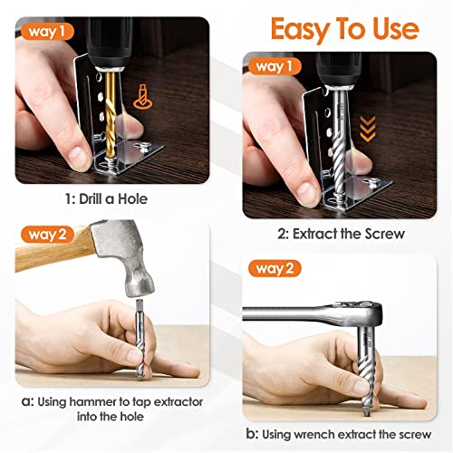 Image of 6 Pcs Screw Extractor Spiral Flute Bolt Extractor Set Stripped Screw Remover Cr-MO Easy Out Bolt Extractor Set Cool Gadgets for Men,Removing Stripped Screws and Broken Bolts | Stripped Screw Remover, Cr-MO, Spiral Flute Extractor Set, Bolt Extractor Kit for Removing Stripped Screws and Broken Bolts