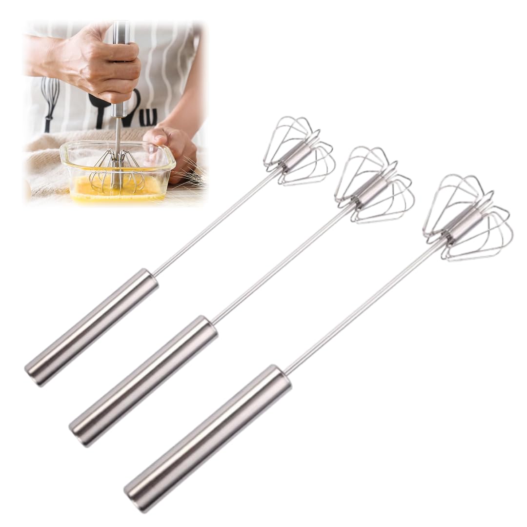 Halbautomatischer Schneebesen aus Edelstahl, 2024 Neuer, leicht zu bedienender Schneebesen, Schneebesen for Kochen, Mini-Handschneebesen for Eiermixer / 1680