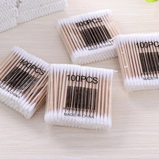 Cotton Swabs, Wooden Ear Cleaning Buds, 600 Pieces, 100% Pure Cotton, for Baby Care, Art & Craft, Ear Wax Removal (cotton buds 600)-image-43
