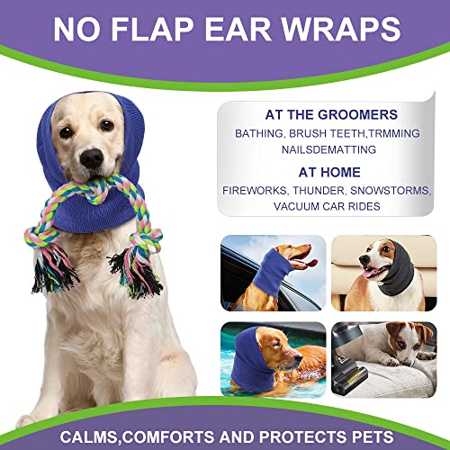 Vetin Dog Earmuffs, Dog Snood For Dog Neck And Ears Warmer, The Grooming And Force Drying Miracle Tool For Anxiety Relief & Calming Dogs (L, Grey) #TOP2