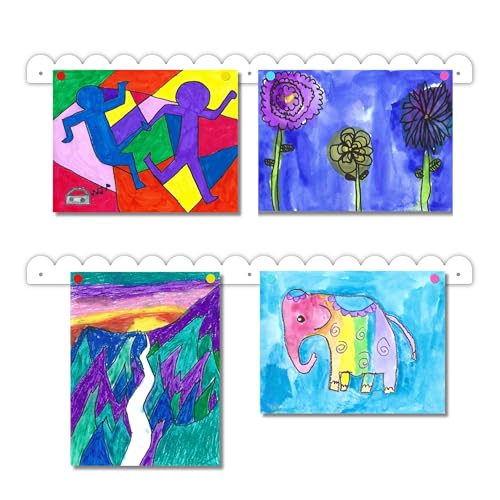 Scalloped Magnetic Art Display for Kids Artwork & Photos (Set