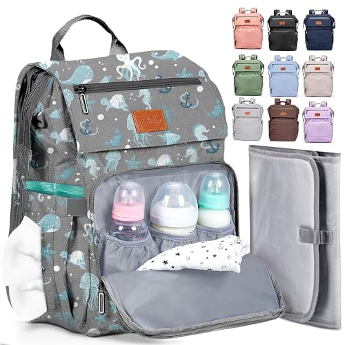 Image of PILLANI Baby Diaper Bag Backpack - Large Bag for Boys & Girls, Waterproof Diaper Backpack - Travel Diaper Bags w/Changing Pad, Baby Registry Search & Shower Gifts - Essentials Must Haves Newborn Stuff