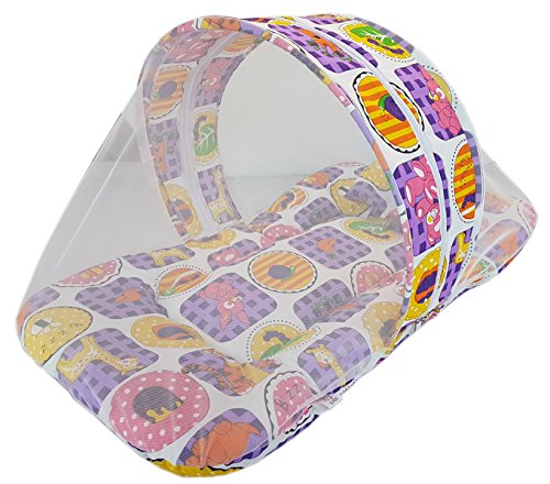 Image of Amardeep and Co Toddler Mattress with Mosquito and Insect Protection Net 70 * 40 cms (Animal Blue)