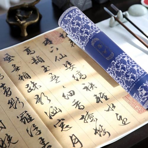 Image of VILLCASE Painted Tube Calligraphy and Painting Box 5.37X1.15 Inch Durable Art Tube with Secure Caps for Poster Storage and Drawing Transport Organizer