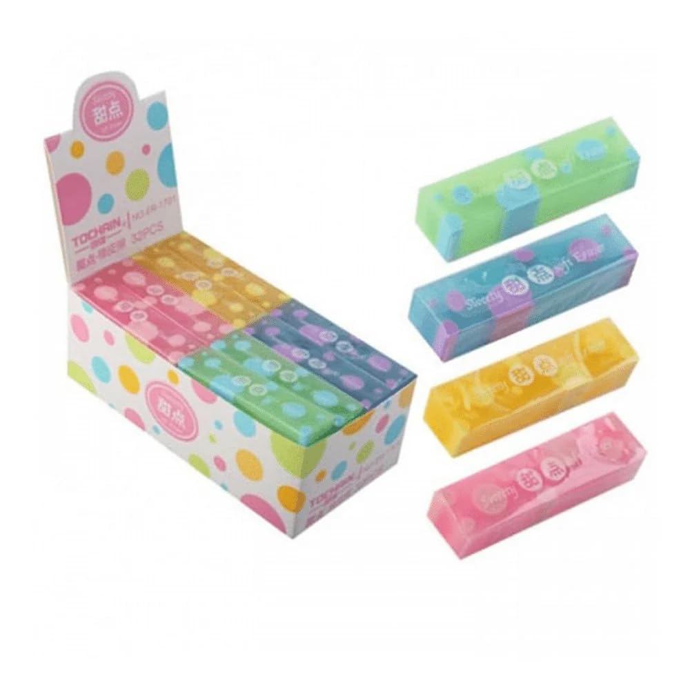 Students Or Professionals Soft Jelly Eraser for School Office Art Sketching Geometry Work, Gentle Smudge Free Erasing Tool (Pack of 5)-image-0