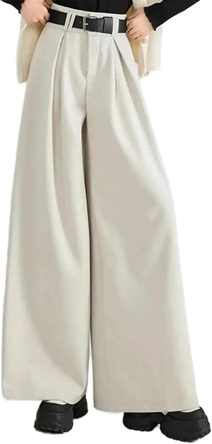 Women's Casual Wide Leg Pants Autumn Clothing High Waist Trousers Female