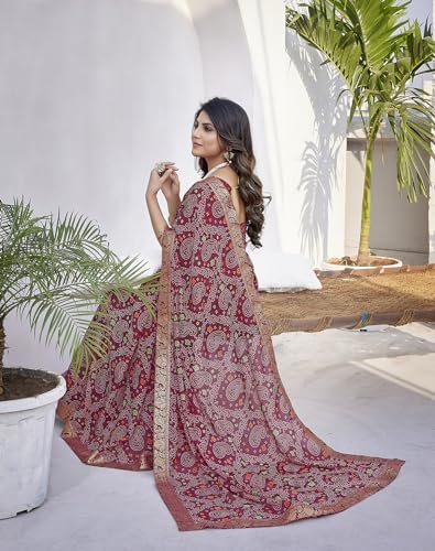 Image of Yashika Women's Trendy Printed Jacquard Lace Georgette Saree with Blouse Material||AZ-YS-P1-GULSHAN-Parent