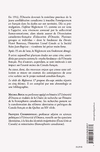 Le siècle du Règlement 17: Regards sur une crise scolaire et nationale