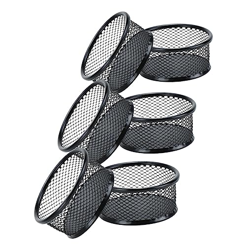 FUNOMOCYA Mesh Paper Clip Holder for Desk 6 Pack Paper Clip Storage Bucket Office Supplies