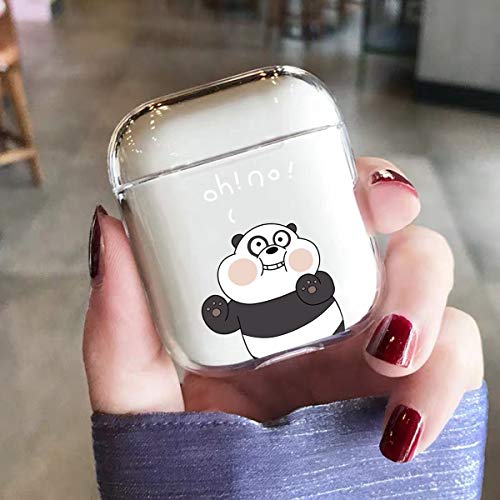 Miagon Fat Bear Beschermhoes voor AirPods, doorzichtige cartoon, zachte siliconen hoes voor meisjes, kinderen, jongens, voor Apple Airpods 1 & 2, - Image 6