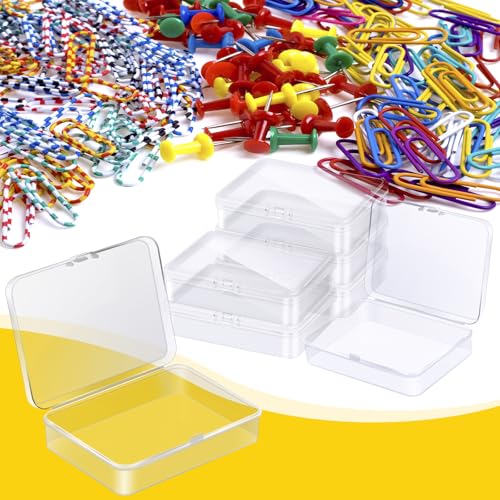 Image of 32 Pcs Plastic Crayon Box Bulk Clear Crayons Holder with Lid Crayon Organizer Case Crayon Storage Containers for Students School Office Supplies (32)