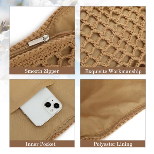 Image of Bycobecy Woven Tote Bag for Women, Summer Beach Bag Large Crochet Shoulder Purse Handbag Boho Knit Bag for Summer Travel