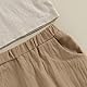Yassiglia Baby Jungen Sommer Herbst Kleidung Set Baumwolle-Leinen Outfit Musselin Bekleidungssets für Kleinkinder Kurzarm Shirt und Lange Hose (Khaki, 120)