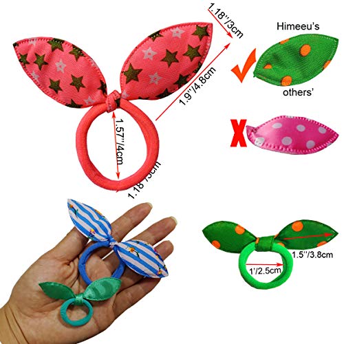Himeeu 30 Pcs Girls Rabbit Ear Hair Ties For Toddlers 20 Pcs Mini Cotton Hair Bands Women No Snagged Ponytail Holders Color Randomly thumb #1