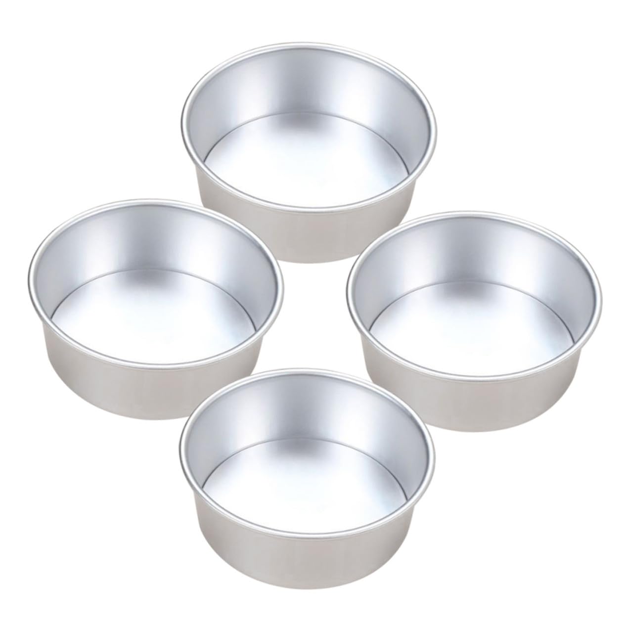 BESTYASH 4 piezas Molde Redondo para Pasteles Molde de Aleación de Antiadherente con Base Desmontable Bandeja para Bizcochos y Postres Fácil Desmoldar y Hornear