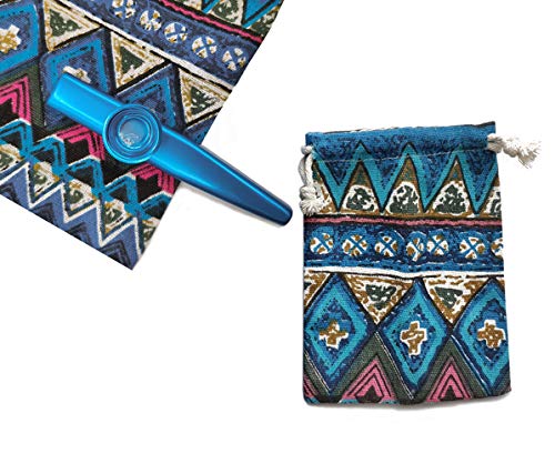 Metal Kazoo with A Beautiful Gift Box, Mini Musical Instrument for Kids And Adults (Blue)