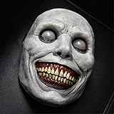 【Smile Scary Mask】 Esta máscara aterradora de sonrisa tenue oscuro tiene ojos tremendos de color, una boca gigantesca y la barra roja de una sonrisa. Tenga cuidado, no intente esto en ningún momento ni en ningún lugar.