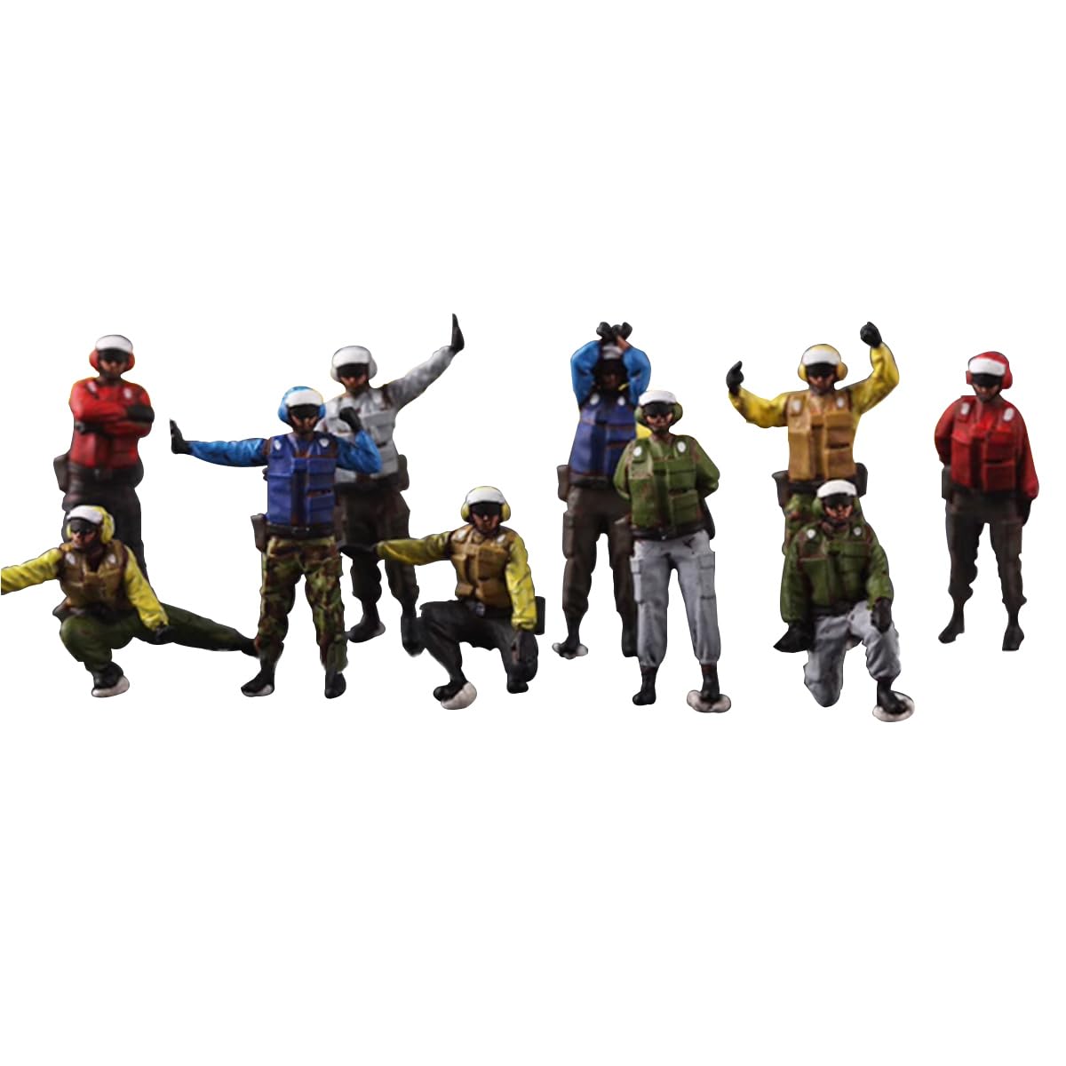 LootPop 1:72 Set di statuette portaerei – 10 modelli di soldati pre-dipinti in cinque diversi colori – valorizzazione per il vostro modello di corazzata – regalo di Pasqua per collezionisti