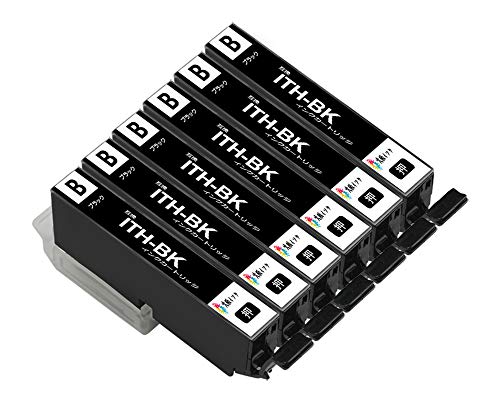インクカートリッジ エプソン イチョウ ITH 互換 ITH-6CL BK ITH-BK黒ブラック 6本セット EPSON対応機種: EP-711A EP-710A EP-709A EP-810AW EP-810AB EP-811AB EP-811AW増量版 残量表示