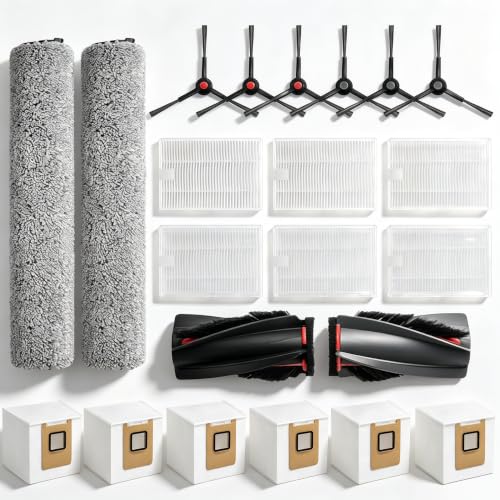Image of Omni C28 Replacement Parts For Eufy Omni C28 Vacuum Cleaner Accessories | Includes:2 Mop Roller Brush,1 Set Main Brush,6-Side Brushes,6-Filter,6-Disposal Dust Bags