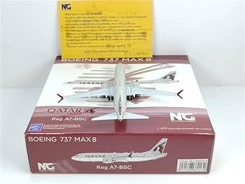 カタール航空 737MAX8 A7-BSC 1/400 Qatar Airways Boeing 737 MAX 8 A7-BSC NG Model 88013 Scale 1