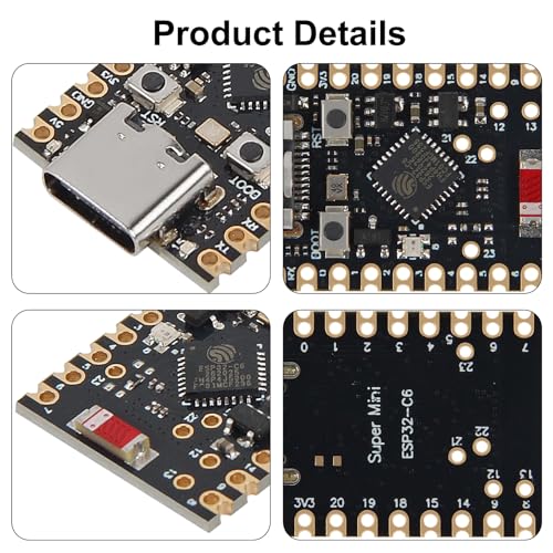 Image of 5pcs ESP32-C6 Development Board Microcontroller Programming Learning Controller Core Board ESP32-C6FH4 4MB Flash WiFi Bluetooth Module ESP32 C6 Super mini for Arduino