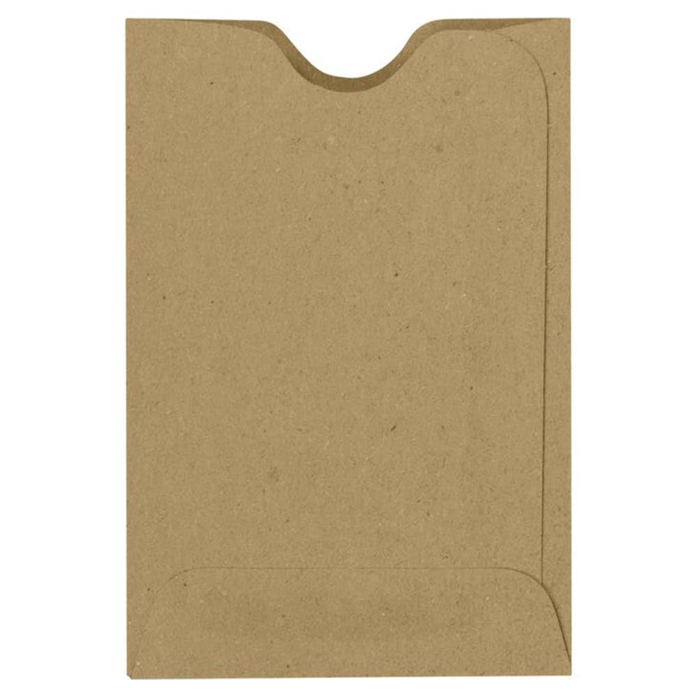 LUXPaper Credit Card Sleeves | 2 3/8" x 3 1/2" | Grocery Bag Brown | 70lb. Text | 50 Qty